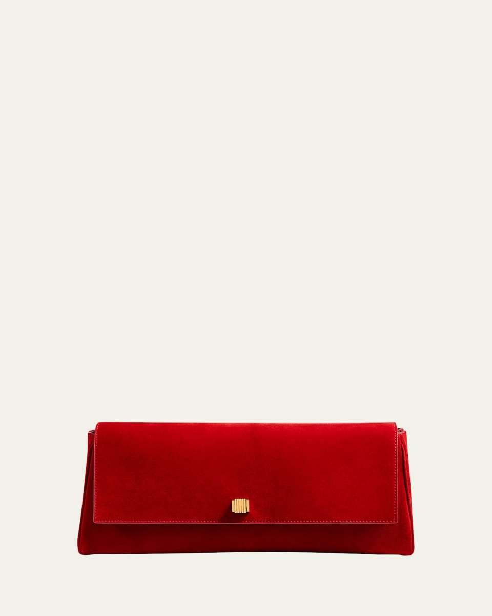 Audrey Flap Suede Clutch Bag
